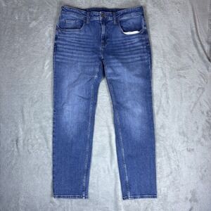 True Classic Jeans Mens 34x30 (Fits 34x30) Blue Slim Med Wash Stretch Denim